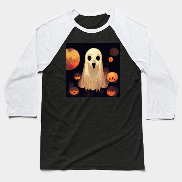 The Ghost Among Us Baseball T-Shirt by Cakeboard Designs